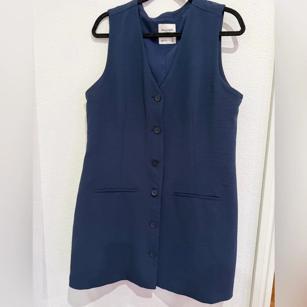 Abercrombie Mara dress vneck - navy - Picture 1 of 3